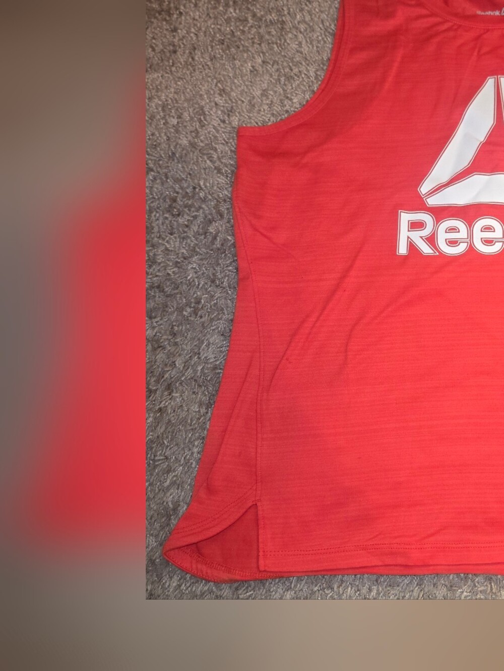 Reebok Red Tank Top with White Logo
